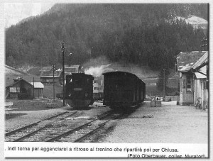 Foto tratta dal libro "Ricordi ferrotranviari di viaggi per le Dolomiti" di P.Muscolino che contiene altre interessanti immagini.